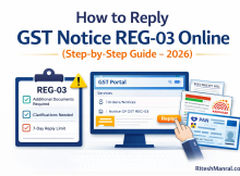 How to reply GST notice REG-03 online step by step on GST portal